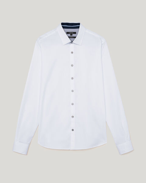 Accent Stretch Long Sleeve Shirt, White, hi-res